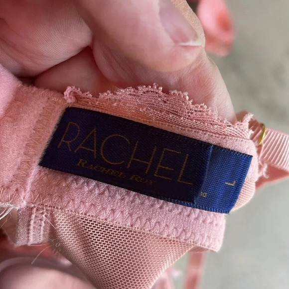 Rachel Roy Pink Molded Cup Underwire Lace Teddy - Picture 10 of 11